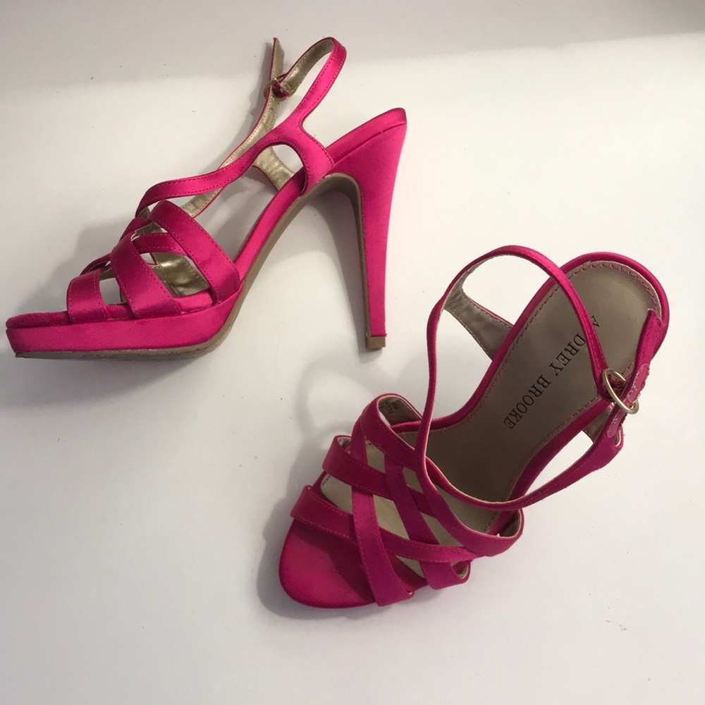 Hot pink strappy stilettos